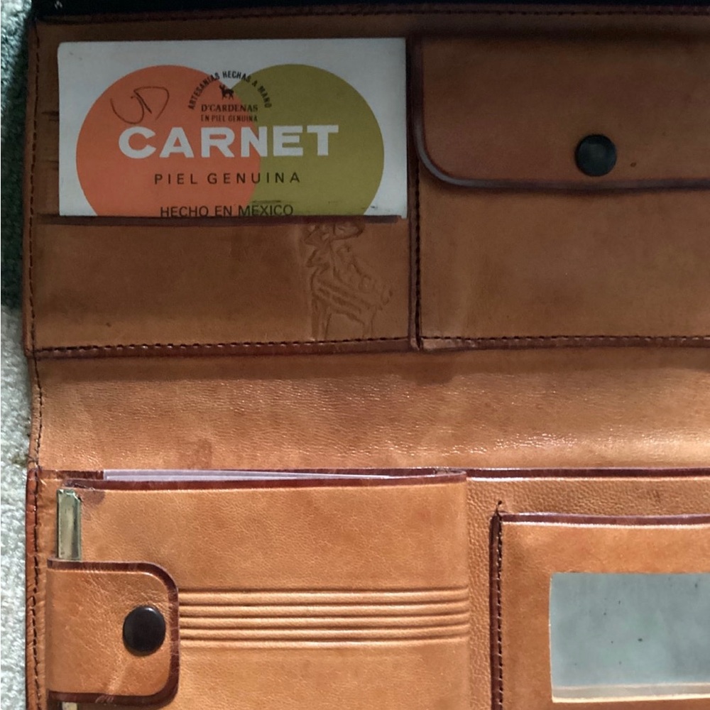 New Carnet Piel Genuina Woman Wallet Made In Mexico Hand Made Vintage 1987 . - Picture 7 of 11